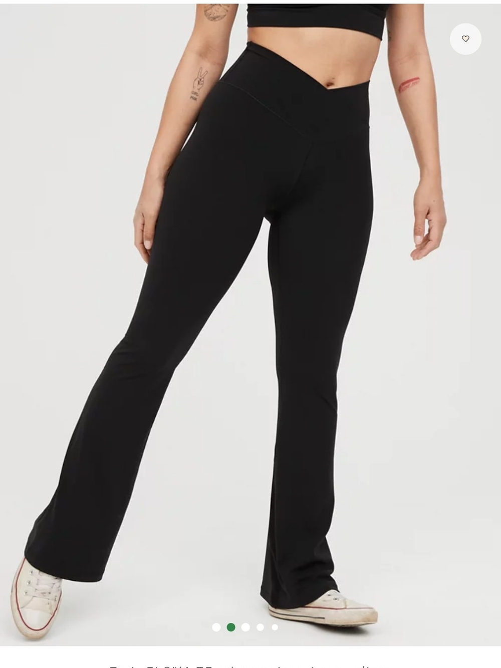 Aerie High-Waist Black Flare Yoga Pants - Short